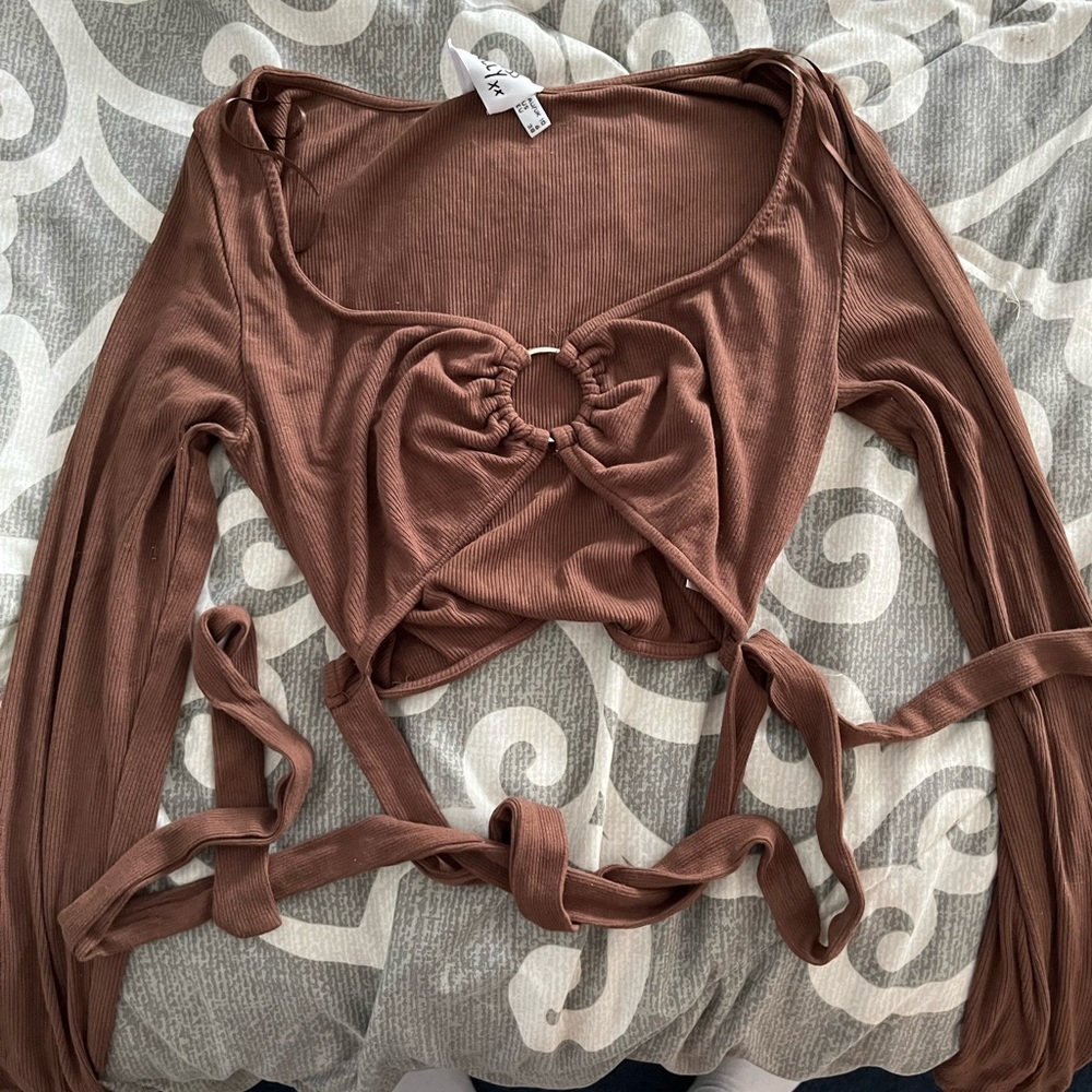 Princess Polly long sleeve wrap crop top
